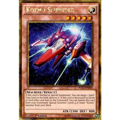 YUGIOH Kozmo Sliprider - PGL3-EN026 - Gold Secret Rare 1st Edition NM