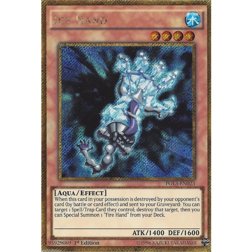Ice Hand - PGL3-EN023 - Gold Rare 1st edition NM
