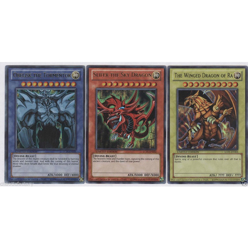 Egyptian God Obelisk Slifer Ra Set Ultra Rare NM LC01 EN001 EN002 EN003