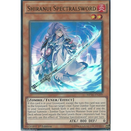 YUGIOH Shiranui Spectralsword MP16-EN199 *Ultra Rare *NM/Mint *1st Edition