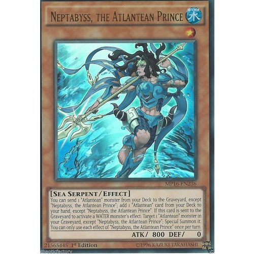 YUGIOH Neptabyss, the Atlantean Prince MP16-EN236 *Ultra Rare *NM *1st Edition
