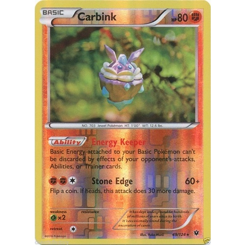 POKEMON TCG Carbink - 49/124 - Rare Reverse Holo MINT/NEAR MINT