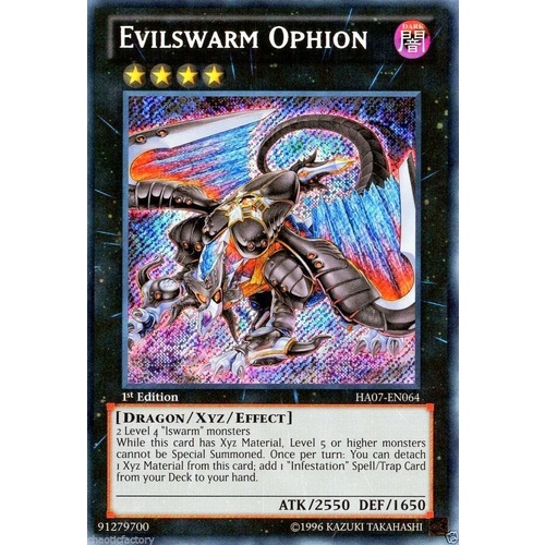 YUGIOH Evilswarm Ophion - HA07-EN064 - Secret Rare 1st Edition