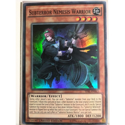 Yugioh Subterror Nemesis Warrior - TDIL-ENSE3 Super Rare Limited Edition NM