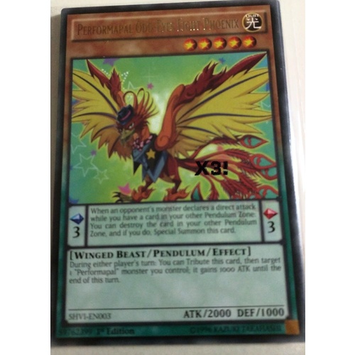 YU-GI-OH! Performapal Odd-Eyes Light Phoenix SHVI-EN003 Rare Near Mint x3 3x