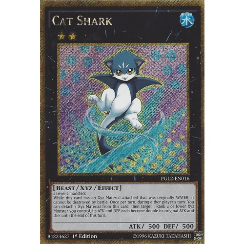 Yugioh Cat Shark PGL2-EN016 Gold Secret 1st edition