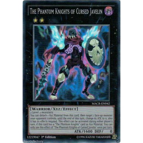 YUGIOH The Phantom Knights of Cursed Javelin Super Rare MACR-EN042 MINT