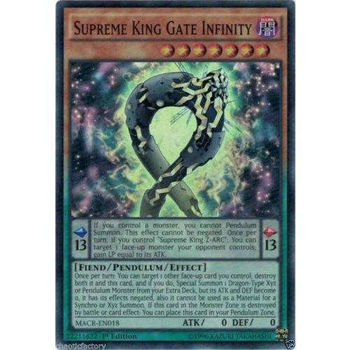 YUGIOH Supreme King Gate Infinity Super Rare MACR-EN018 MINT