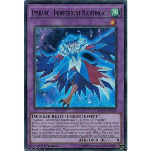 YUGIOH Lyrilusc - Independent Nightingale Super Rare MACR-EN041 MINT