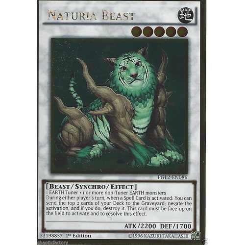 Naturia Beast Gold Ultra Rare PGL2-EN086 1ST EDITION NM