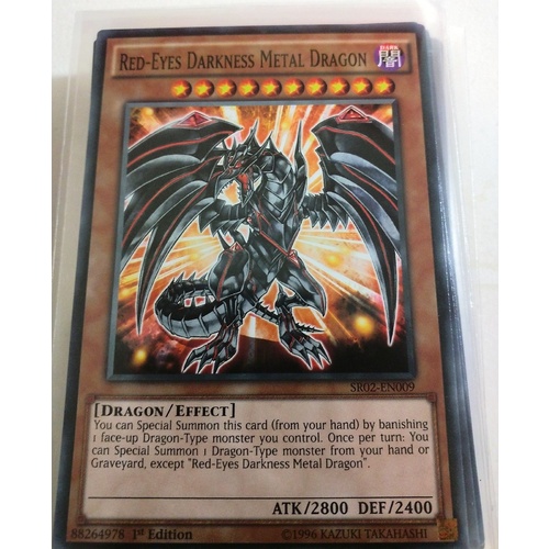 Yugioh Red-Eyes Darkness Metal Dragon Common 1st Edition SR02-EN009 NM