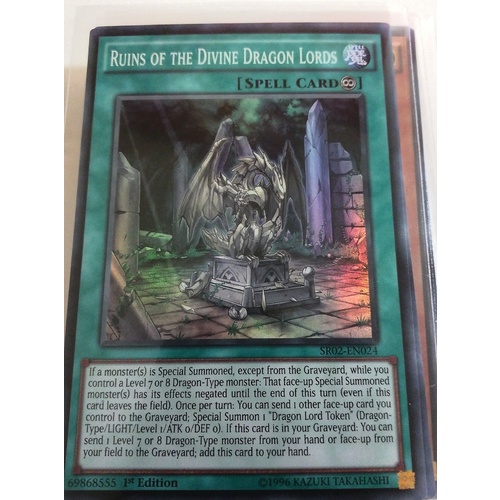Yugioh Ruins of the Divine Dragon Lords Super Rare 1st Edition SR02-EN024 NM