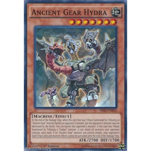YUGIOH Ancient Gear Hydra SR03-EN002 Super Rare 1st edition NM
