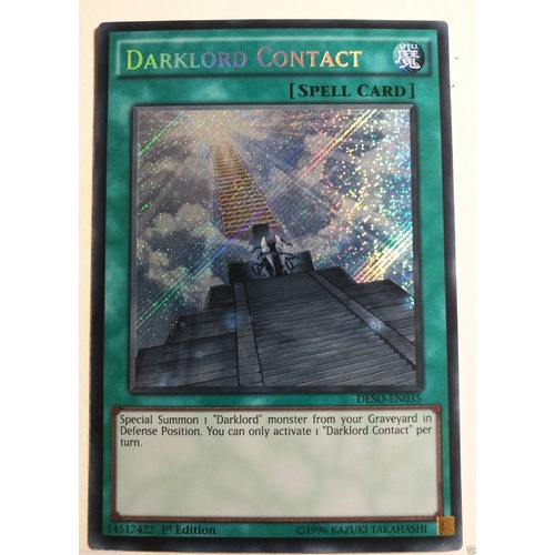 YU-GI-OH! Darklord Contact DESO-EN035 secret rare 1st edition NM
