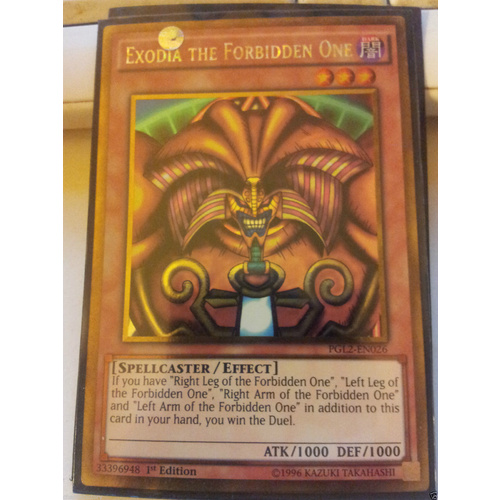 Exodia the Forbidden One PGL2-EN026 1st edition YUGIOH Gold Rare!