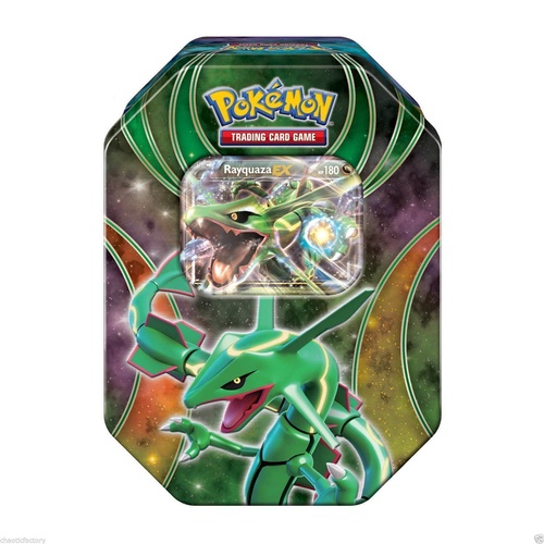 Pokemon TCG: The Best of EX Tins: Rayquaza ex + 4 booster packets Brand New!