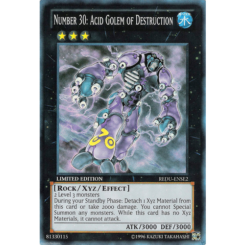 YuGiOh Number 30: Acid Golem of Destruction - REDU-ENSE2 Super Number Hunter!