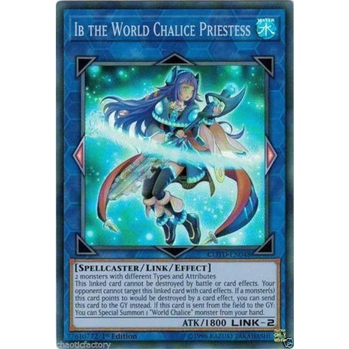 Yugioh COTD-EN048 Ib the World Chalice Priestess Super rare 1st Edition MINT