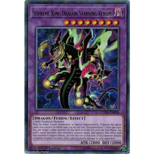 Yugioh COTD-EN038 Supreme King Dragon Starving Venom Rare 1st Edition