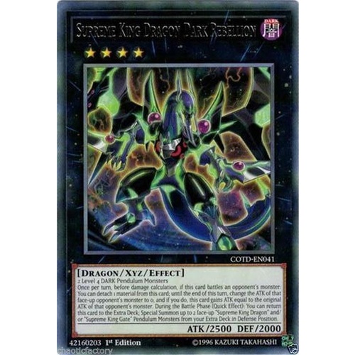 Yugioh COTD-EN041 Supreme King Dragon Dark Rebellion Rare 1st Edition