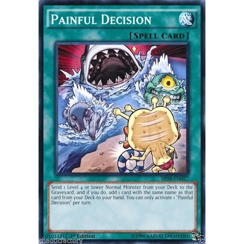 YUGIOH Painful Decision Common SR04-EN027  1st edition