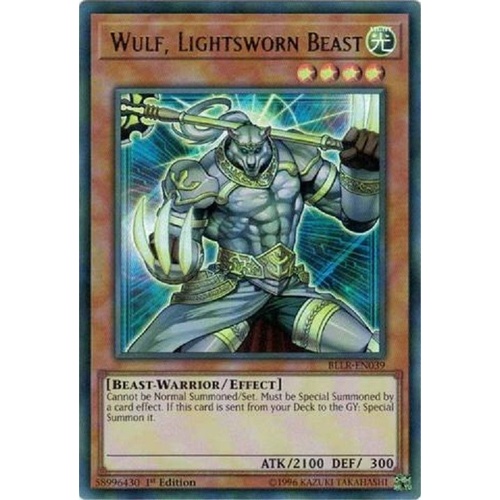 Yugioh Wulf, Lightsworn Beast Ultra Rare BLLR-EN039 1st edition Mint