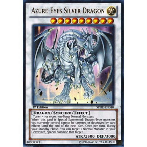 YUGIOH Azure-Eyes Silver Dragon - SDBE-EN040 - Ultra Rare