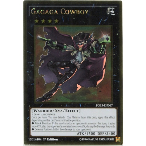 YUGIOH Gagaga Cowboy - Gold Rare - 1st Edition - PGL3-EN067