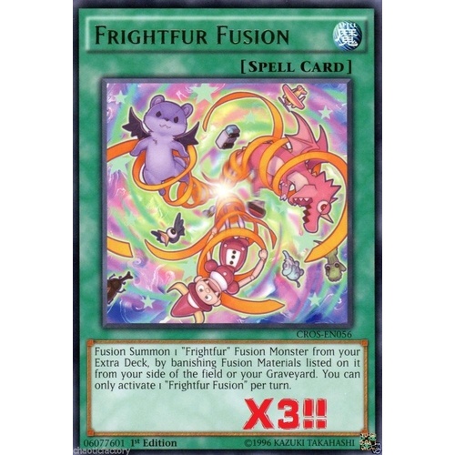 YU-GI-OH! Frightfur Fusion - CROS-EN056 - Rare 1st Edition MINT/NEAR MINT X 3