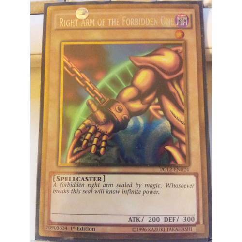 YUGIOH Right Arm of the Forbidden One PGL2-EN024 1st edition EXODIA