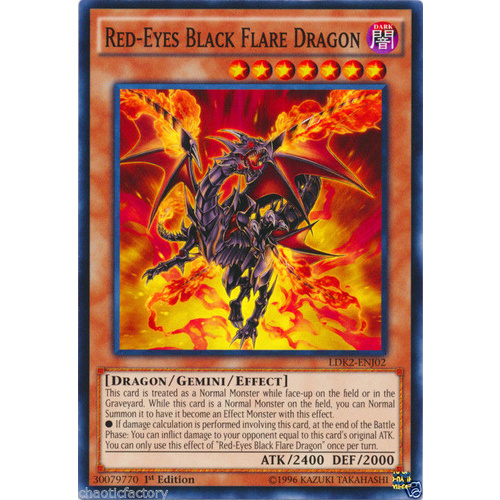 Yugioh Red-Eyes Black Flare Dragon - LDK2-ENJ02 - Common - 1st Edition