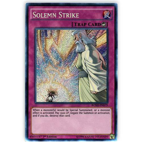 BOSH-EN079 Solemn Strike Secret Rare 1st Edition Near Mint