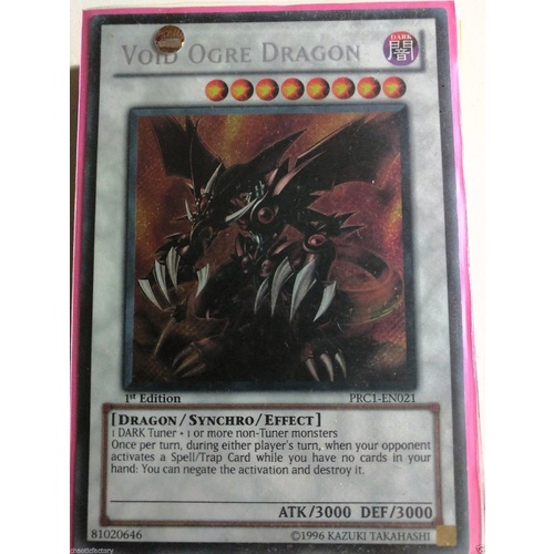 YU-GI-OH Void Ogre Dragon PRC1-EN021 Secret Rare 1st edition