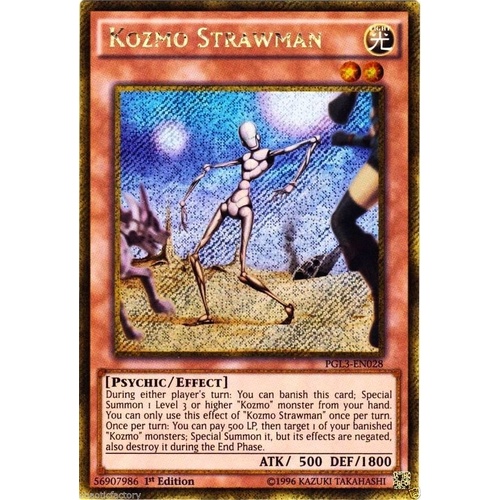 YUGIOH Kozmo Strawman - PGL3-EN028 - Gold Secret Rare - 1st Edition