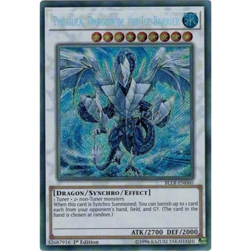 Yugioh Trishula, Dragon of the Ice Barrier BLLR-EN060 Secret Rare 1st Edition NM