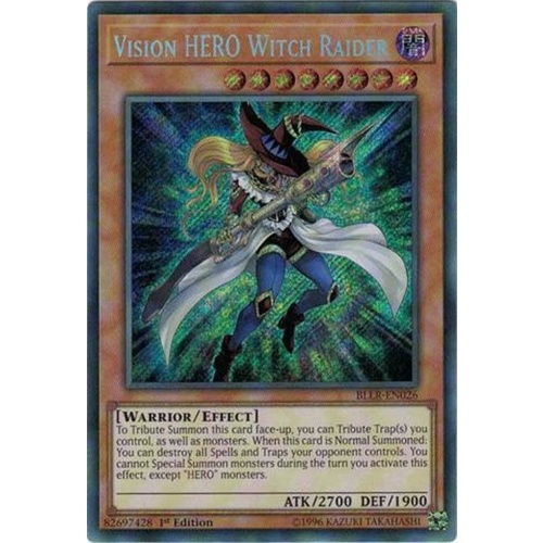 YUGIOH Vision HERO Witch Raider Secret Rare BLLR-EN026 NM\M 1st edition