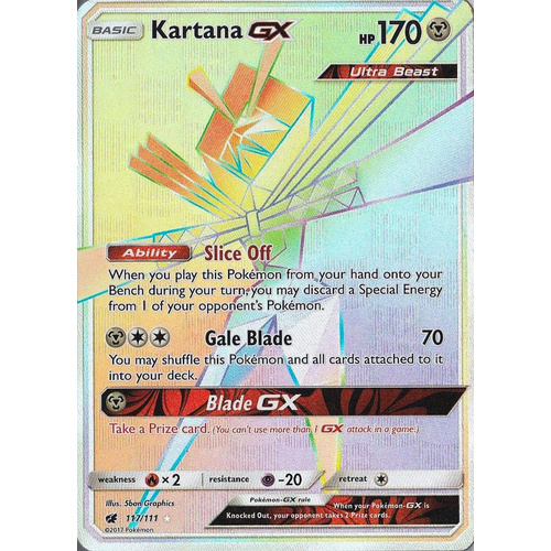 POKEMON TCG Kartana GX - 117/111 - Hyper Rare - Sun & Moon Crimson Invasion