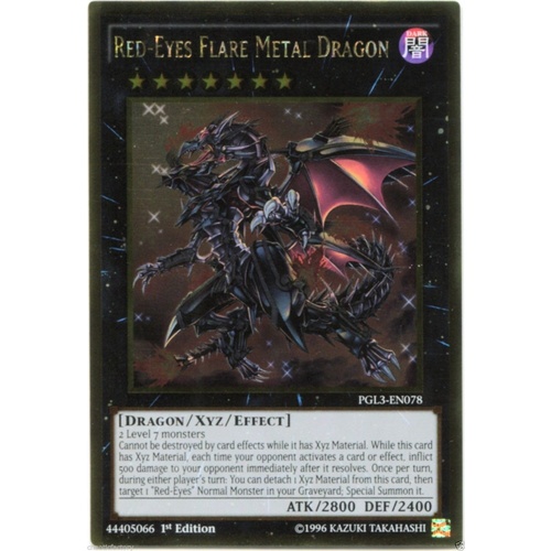 Red-Eyes Flare Metal Dragon - PGL3-EN078 - Gold Rare 1st Edition NM