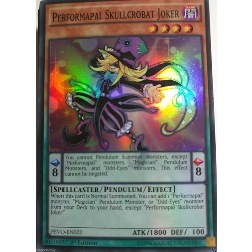 PEVO-EN022 Performapal Skullcrobat Joker Super Rare 1st Edition MINT