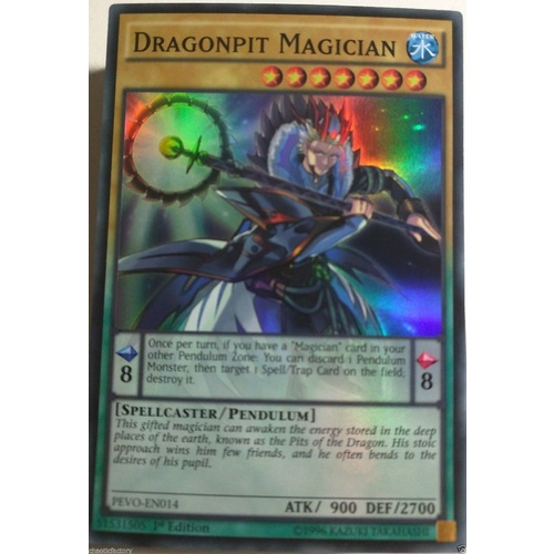 YUGIOH PEVO-EN014 Dragonpit Magician Super Rare 1st Edition MINT