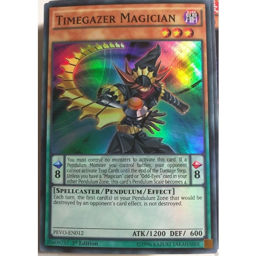 YUGIOH PEVO-EN012 Timegazer Magician Super Rare 1st Edition MINT