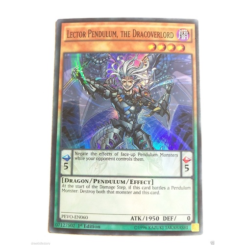 YUGIOH PEVO-EN060 Lector Pendulum, the Dracoverlord Super Rare 1st Edition  x 3 