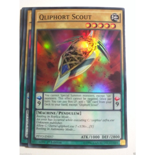 YUGIOH PEVO-EN057 Qliphort Scout Super Rare 1st Edition MINT