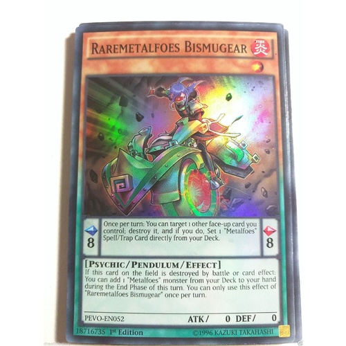Yugioh PEVO-EN052 Raremetalfoes Bismugear Super Rare1st Edition MINT  