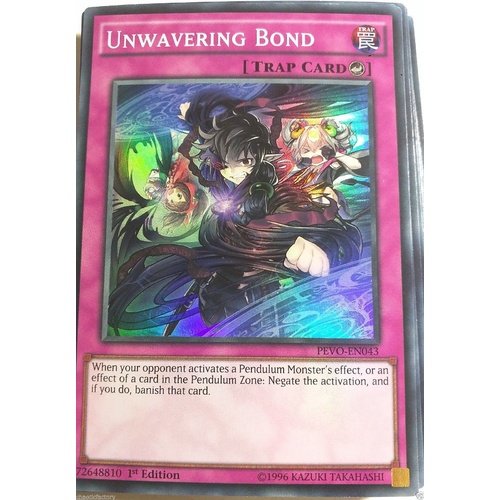 YUGIOH PEVO-EN043 Unwavering Bond Super Rare 1st Edition MINT  x 3