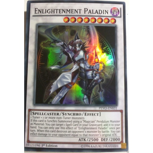 YUGIOH PEVO-EN031 Enlightenment Paladin Super Rare 1st Edition MINT 