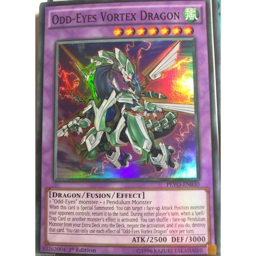 YUGIOH PEVO-EN030 Odd-Eyes Vortex Dragon Super Rare 1st Edition MINT