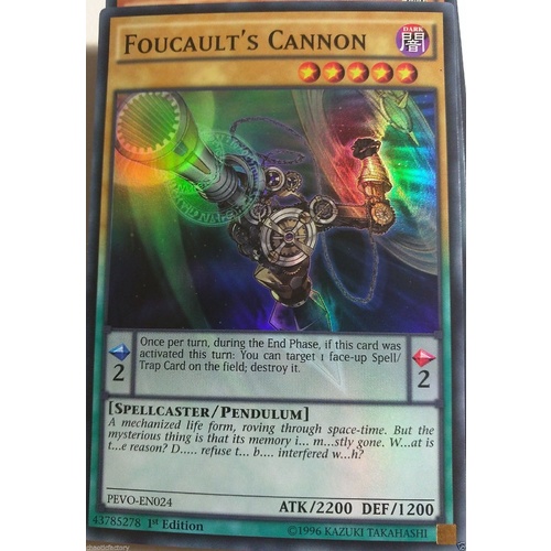 YUGIOH PEVO-EN024 Foucault's Cannon Super Rare 1st Edition MINT