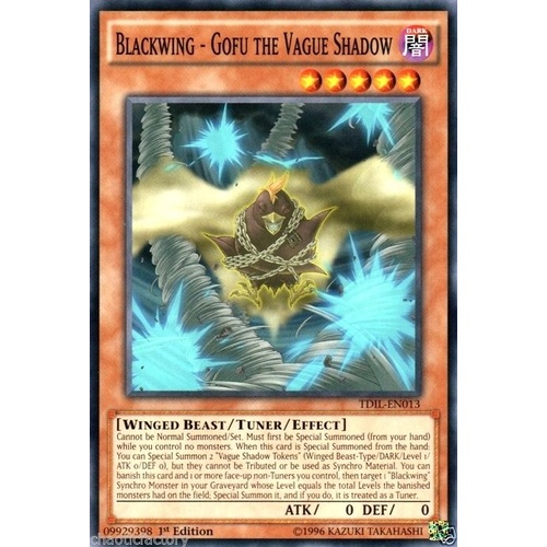 Yugioh Blackwing - Gofu the Vague Shadow - TDIL-EN013/MP17-EN068 - Common