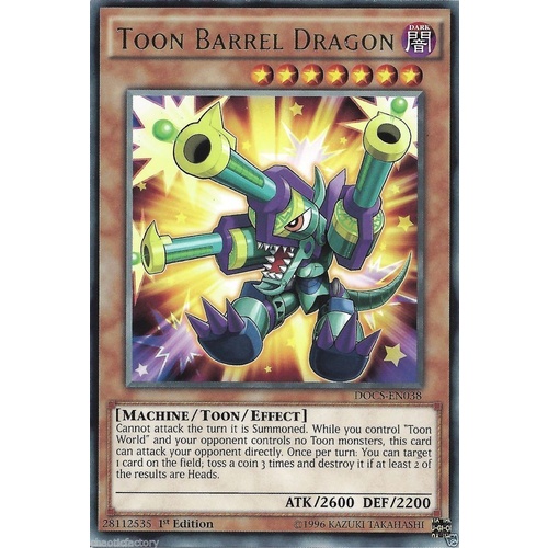YU-GI-OH! Toon Barrel Dragon - DOCS-EN038 - Rare - 1st Edition - Yugioh